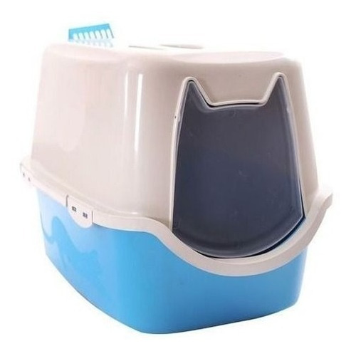 Imagem 1 de 2 de Caixa De Areia Para Gatos Banheiro Durapets Com Pá Azul