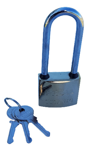 Candado Dorado De Acero Proll Titanio N° 40 Arco Alto