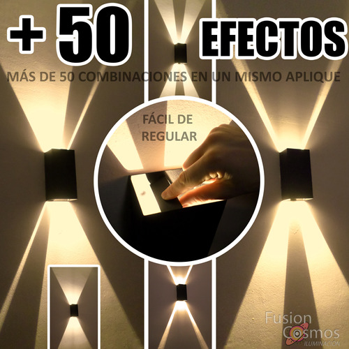 Aplique Pared Interior Luz Transformable Más De 50 Efectos X