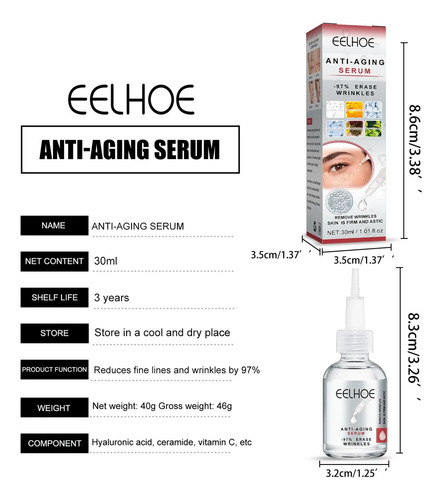 Sérum Antienvelhecimento, Sérum Antirrugas Avançado, Sinais