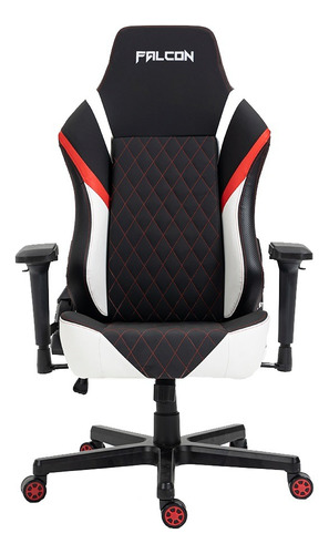 Cadeira Gamer Falcon - Blaster Branca E Vermelha