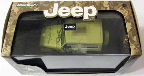 Greenlight Jeep Wrangler Us Army Mide 9,5 Cm. Escala 1:43