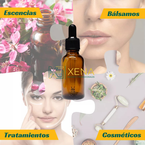 Envase De Vidrio Ambar 50 Ml Frasco Con Pipeta Negra X 10