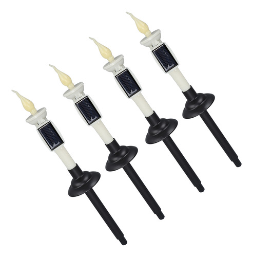 4 Velas Cónicas Que Parpadean De Color Amarillo Cálido