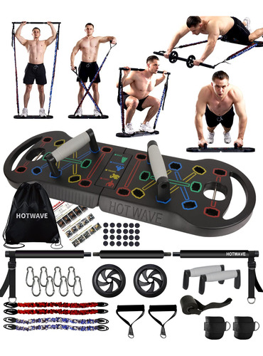 Hotwave Gimnasio Porttil En Casa Con 16 Accesorios De Fitnes