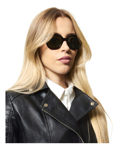 Óculos de sol Ray-Ban Contínua ERIK tamanho Normal desenho Quadrado armação negro y lente verde