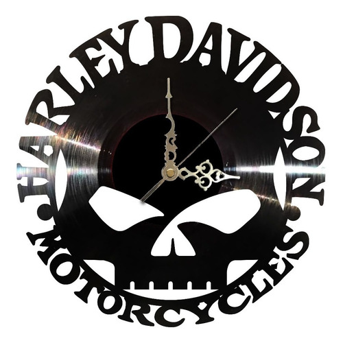 Reloj Pared Disco Vinilo Acetato Harley Davidson