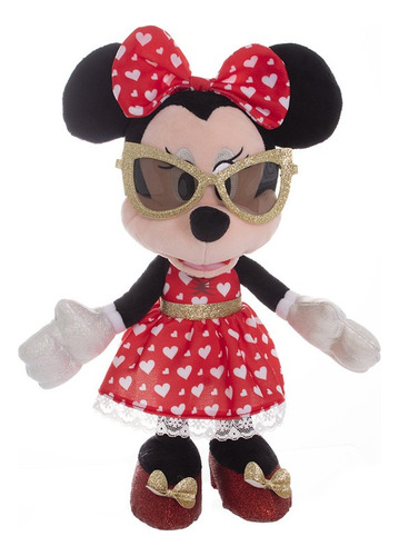 Peluche De Juguete Disney Minnie Con Orejas Y Moños De 30cm