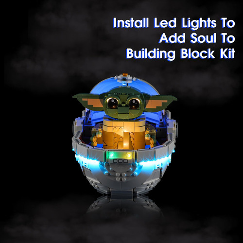 Luz Led Para Lego 75403 Grogu Con Set De Cochecito Flotante