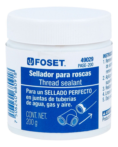 Pasta Selladora De Líneas Roscadas Metálicas Foset 49029