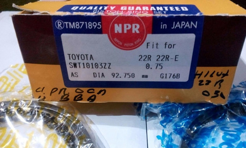 Anillos De Pistones Para Toyota Hilux 22r Y Mazda B2600