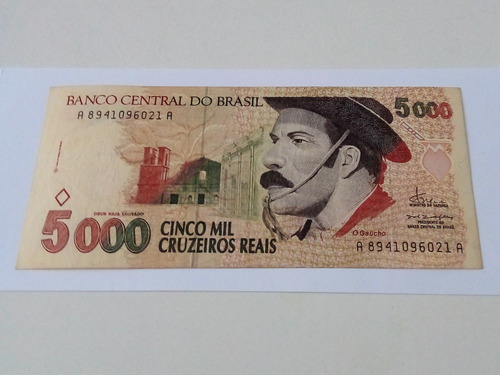 C 239 Cédula 5.000 Cruzeiros Reais 1993 Gaúcho (Usado)
