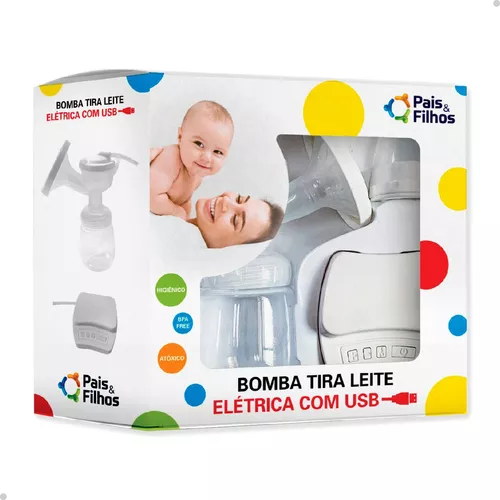 Extractor de leche Pais & Filhos Bomba Tira Leite Elétrica com USB Extrator  de Leite blanco