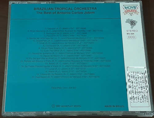 Cd Brazilian Tropical Orchestra Best Of Antonio Carlos Jobim (Usado)
