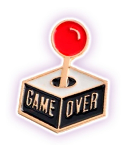 Pin Metalico Game Over Atari Palanca Retro Broche - Os Gamer