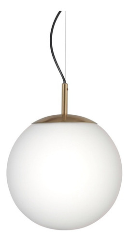 Lampara Colgante Moderna Dorada 1 Luz Esfera Opal 25cm