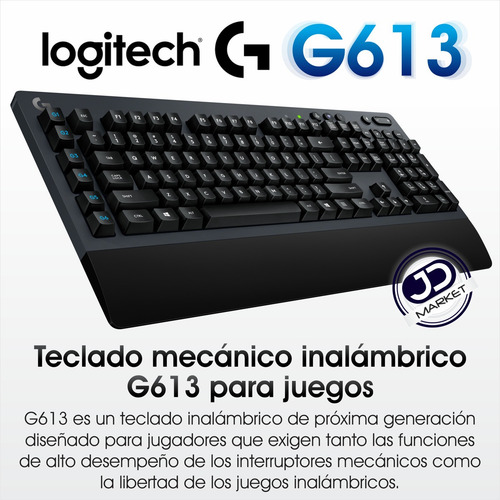Imagen 2 de 10 de Logitech G613, Teclado Gamer Inalámbrico Romer-g Mecánico