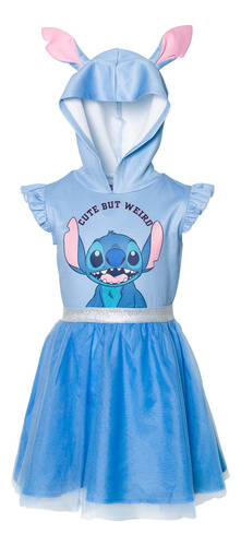 Lilo & Stitch Vestido De Malla Para Niñas Pequeñas, Color.