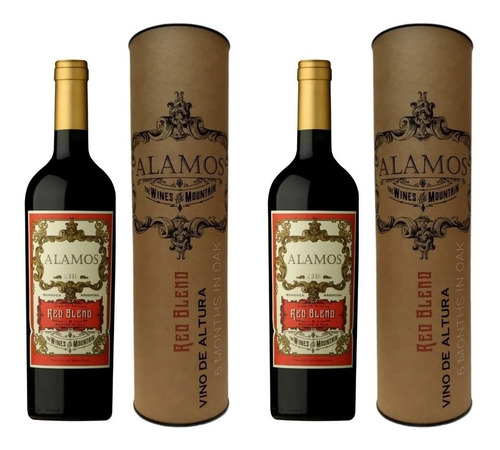 Estuche Cilindro Vino Alamos Red Blend X750cc X2u