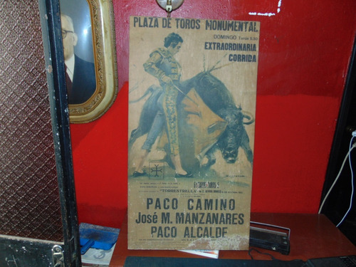 Antiguo Afiche Español Corrida De Toros Original, Encuadrado