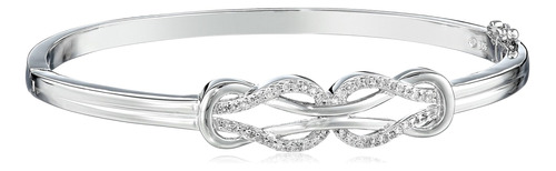 Brazalete De Plata De Ley Con Doble Nudo Y Diamantes De Cole