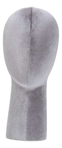 Velvet Wig Head Mannequin Head Model De Almacenamiento Gris