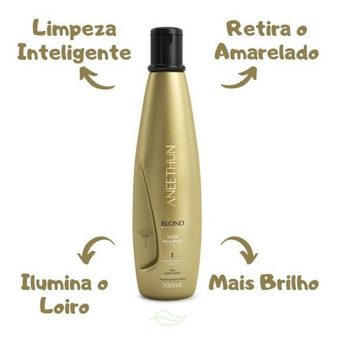 Shampoo Silver Blond System Aneethun 300ml Cabelos Grisalhos