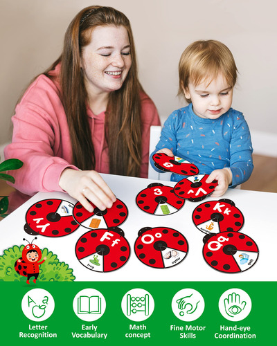 Juguete Abc Montessori Interactivo Giratorio Aprendizaje Beb