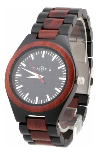 Reloj De Madera Payro - Modelo Cronos Red Sandal
