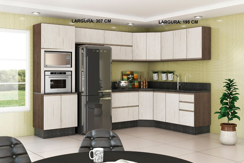 Cozinha Modulada 100% Mdf Nicioli 8 Peças Armário Balcão