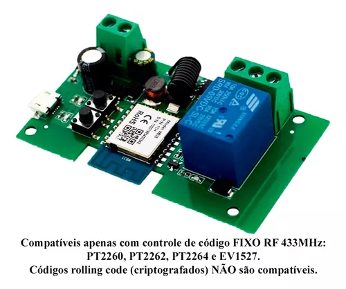 Interruptor Inteligente Tuya com Módulo Wi-Fi, Módulo de Controle