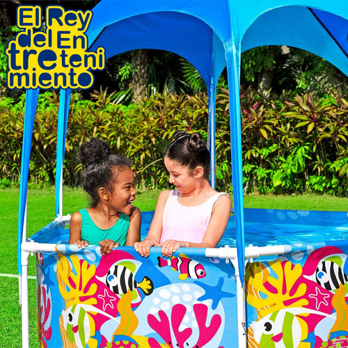 Imagen 7 de 7 de Piscina Bestway Estructural Infantil 930 L C/toldo Uv El Rey