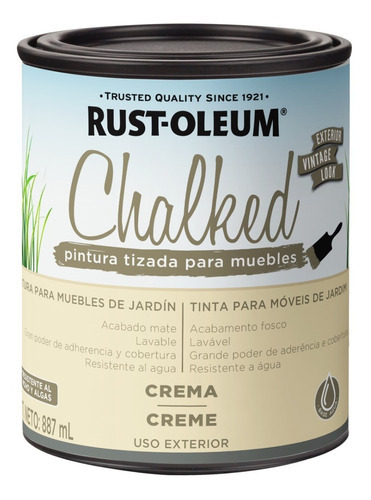 Pintura A La Tiza Exterior Muebles Jardin Rust Oleum 887 Ml Acabado Mate Color Crema Mate