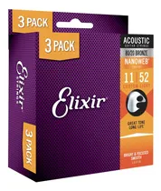 Comprar Juego De 3 Cuerdas Para Guitarra Acústica Elixir 80\u002F20 Bronz