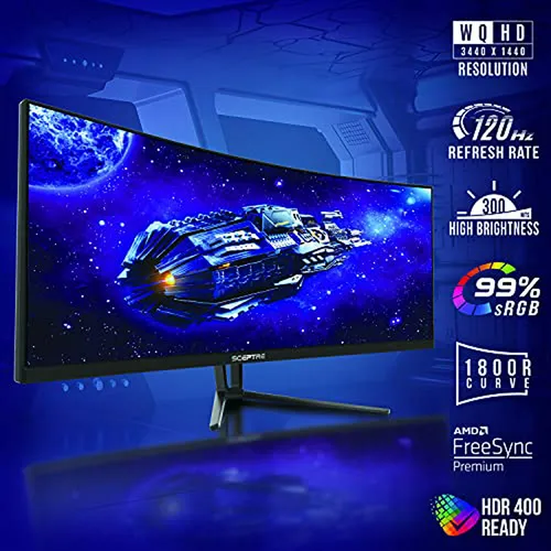 Monitor Curvo Qhd Sceptre 35 120hz % Srgb 300 Lux Pip Pbp N
