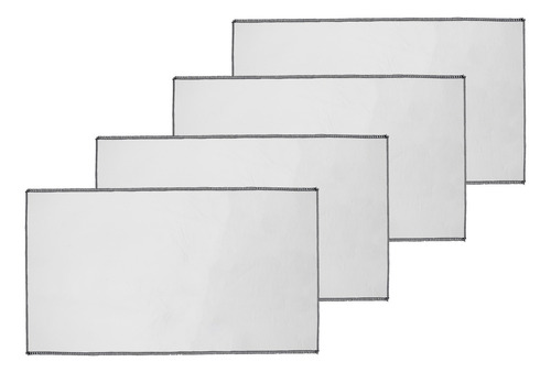 Set 4 Individuales De Mesa Ecocuero Cuerina Mantel Blanco