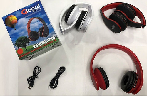 Auriculares Bluetooth Radio Fm Sd Vincha Negro O Rojo Epeb016