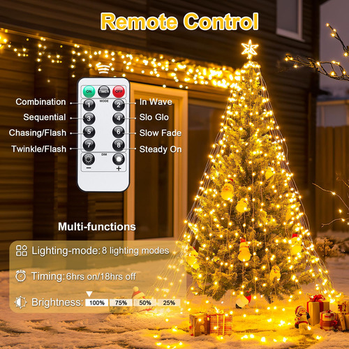 Fairy Lights Jmexsuss, Funciona Con Pilas, 400 Led, 132 Pies