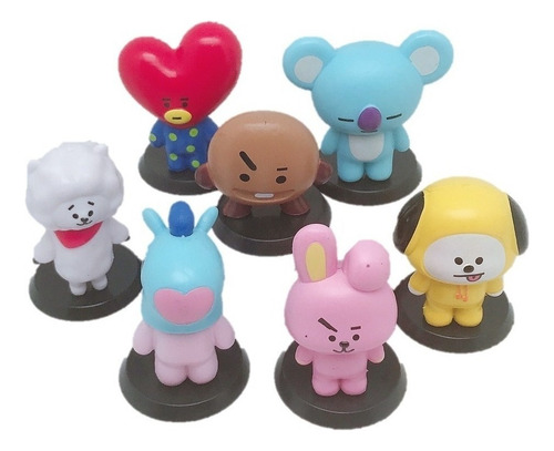 Paquete De 7 Figuras Bts Bt21 Kpop 6-8cm Cookie, Tata, Chim