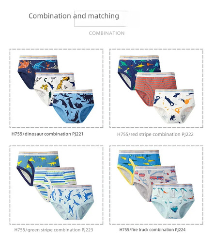 Ropa Interior De Algodón Con Estampado De Dibujos Animados B