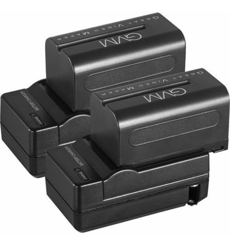 Cargador De Viaje (x2) Y Baterías Para Sony Np-f750 Gvm 4400