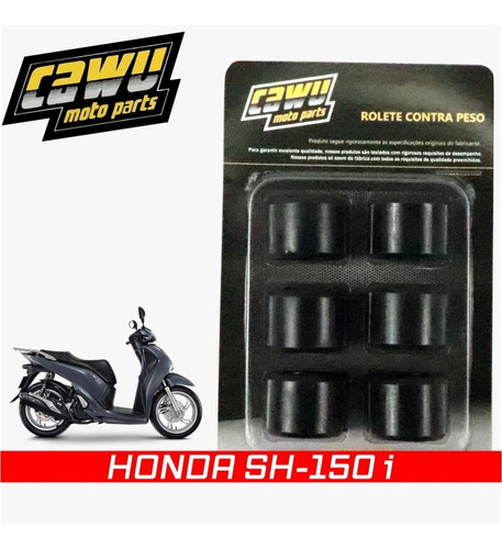 Rolete Contra Peso Honda Scooter Sh-150i Kit Com 6 Unidades