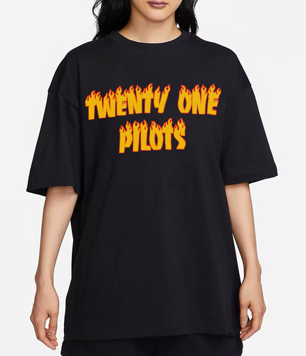 Playera Camiseta Banda Twenty One Pilots Estilo Llamas Fuego