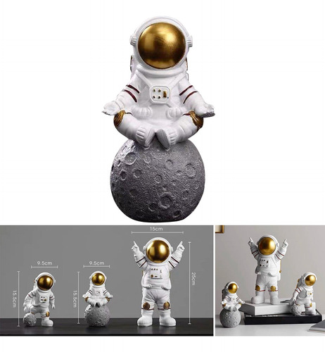 2 Uds Estatua De Astronauta Escultura Para Decoración