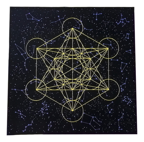 Mantel De Mesa Metatrone Cub Crystal Grid Astrology Div