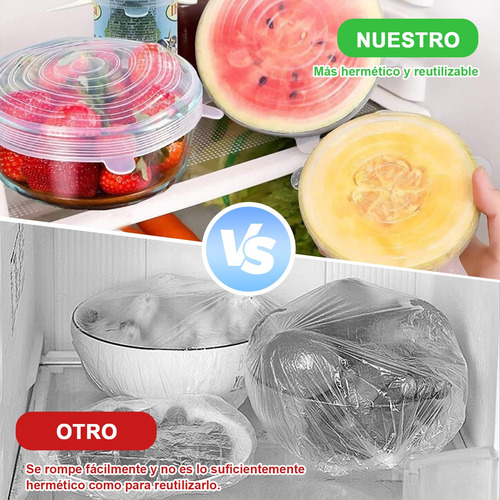 12 Pcs Tapas De Silicona Elasticas Reutilizables