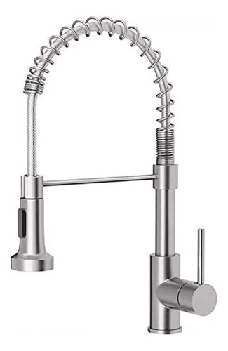 Llave Monomando Lavaplatos Flexible Griferia Cocina Acabado Brillante Color Plateado