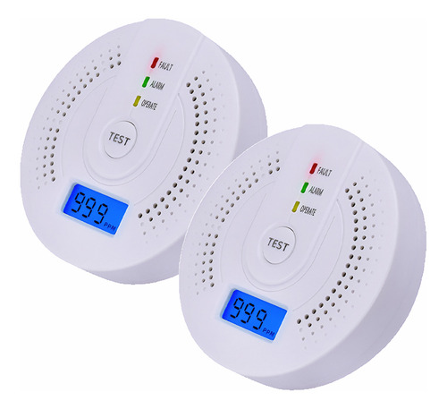 2 Detector De Gás Natural Lp, Fumaça E Monóxido De Carbono