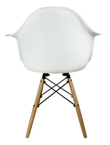 Set 2 Sillas Eames Blanca Moderna Con Descansabrazos Sin Tela Blanco Blanco