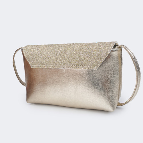 Bolsa Tiracolo Infantil Pampili Com Glitter E Cascata De Str Cor Dourado